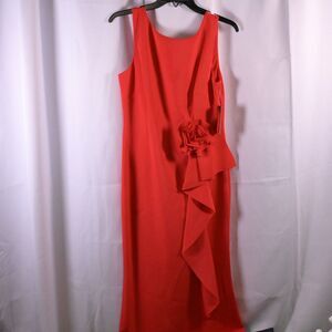 NWT JM John Meyer Studio Womens 14 Red Sleeveless Pencil Straight Maxi Dress
